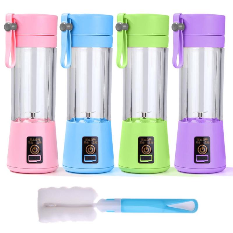 Vaso exprimidor eléctrico de 380ml, licuadora recargable por USB, máquina mezcladora, Mini licuadora de zumo, mezcladora rápida, procesador de alimentos,