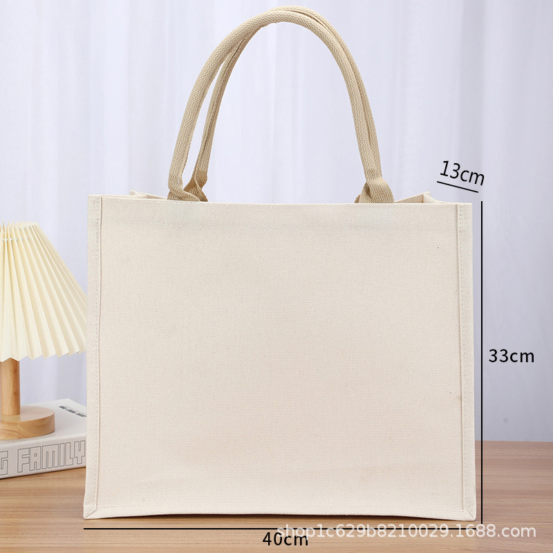 Bolsa de compras de lona, bolsos portátiles ecológicos de hombro, bolsa de almacenamiento de algodón, bolsa de comestibles de arpillera, rápido, bolso de arpillera: Multicolor