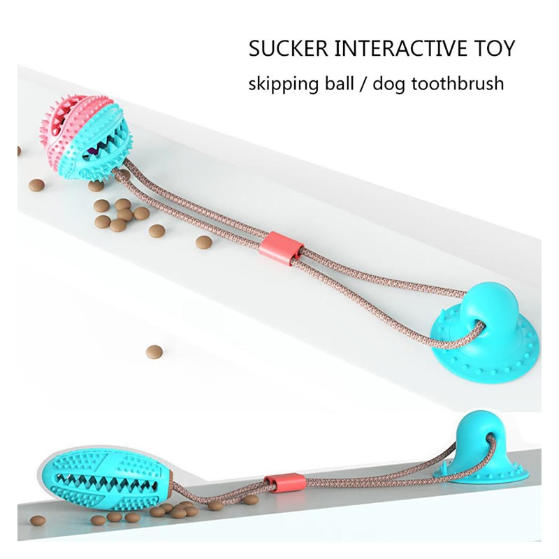 Pet Dog Toys Silicon Suction Cup Tug dog toy Dogs Push Ball Toy Pet Tooth Cleaning Dog Toothbrush for Puppy large Dog Biting Toy