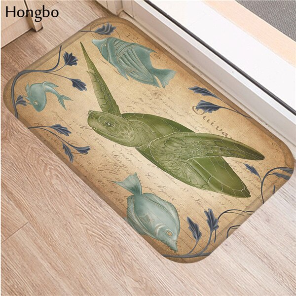 Hongbo halkskyddsmattor marint liv tryckmattor badrumsgolv kök sjöstjärna conch sjöhäst valsköldpadda mönstermattor: 27