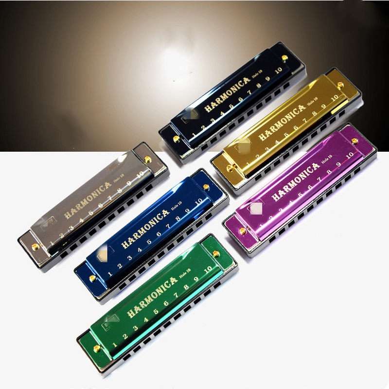 10 Gaten Sleutel Van C Blues Harmonica Muziekinstrument Educatief Speelgoed Met Case Chromatische Harmonica