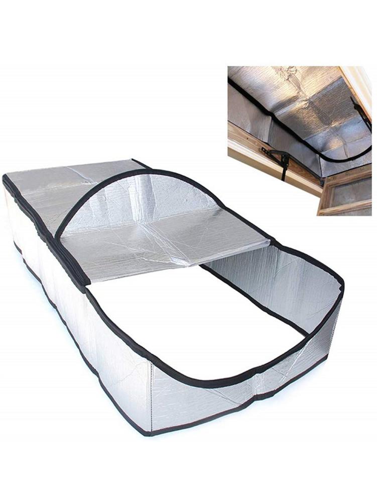 Attic Stairway Cover Attic Stairs Insulation Tent Double-sided Aluminum Foil Door Insulator Kit With Easy Access Zipper