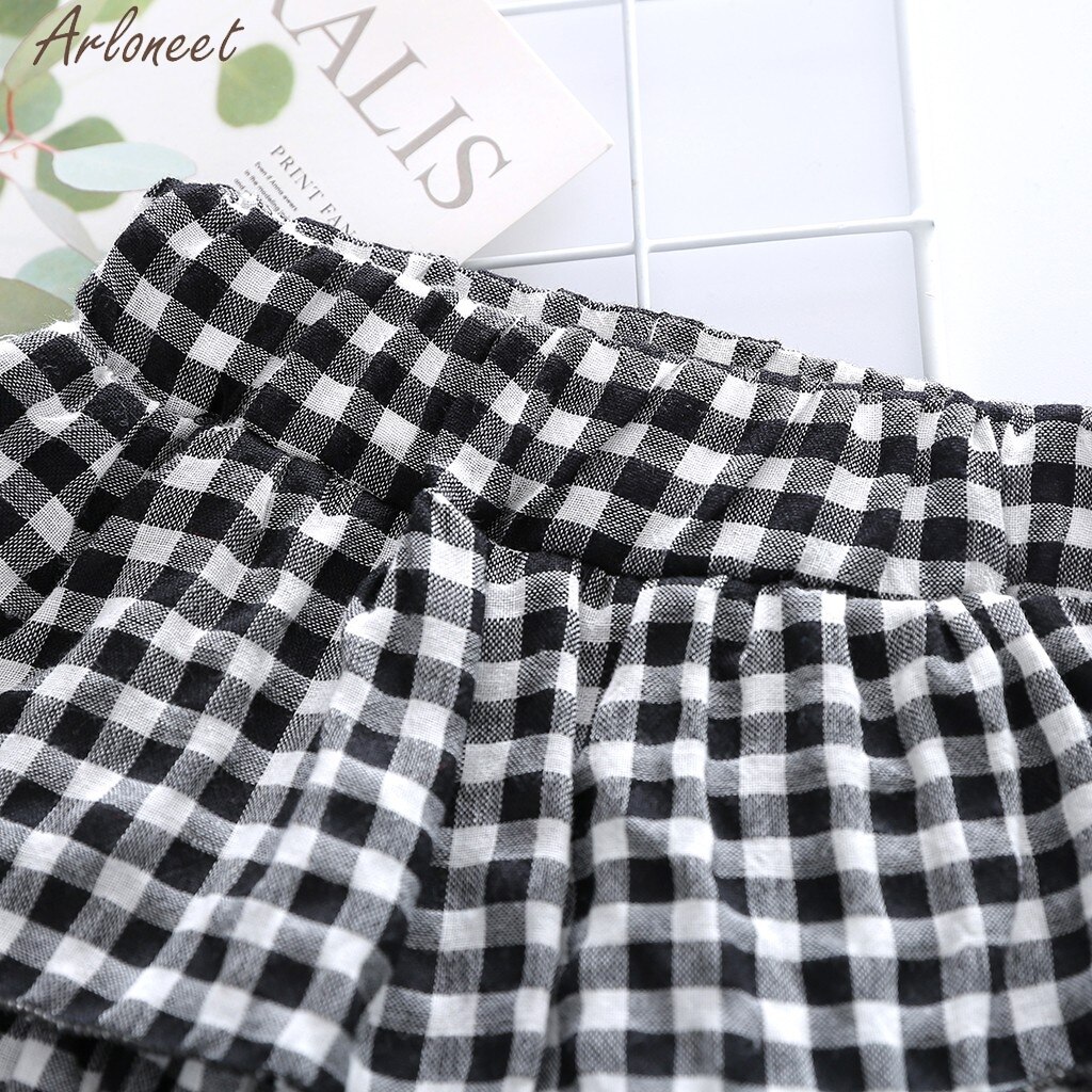 ARLONEET Gingham Überprüfen mehrschichtig Kilt Plaid Felsen Mädchen Nette freundlicher Kleidung 19beschädigen26 Weibliche Röcke Für Mädchen