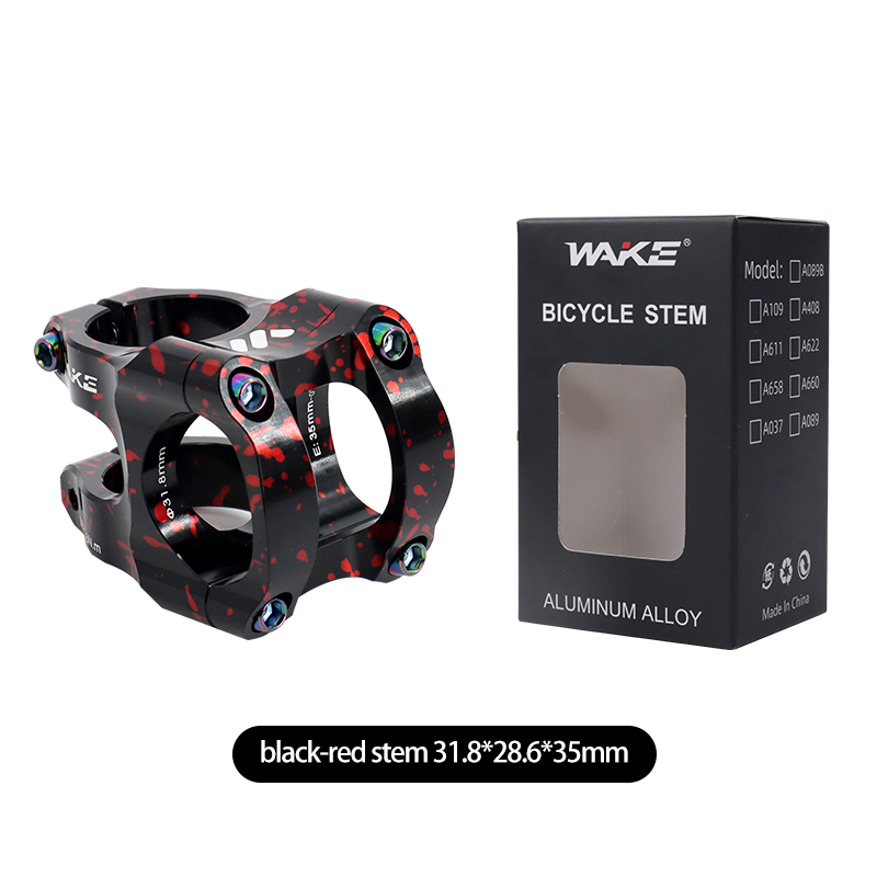 Wake Mtb Power Stem bicicleta de carretera puente de bicicleta de montaña potencia corta 31,8mm 35mm mesa de manillar de carretera vástago ajustable Riser ciclismo: Borgoña