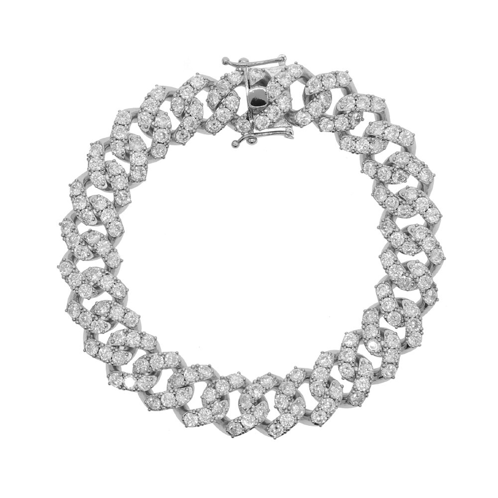 arrivé glacé bling cz chaîne cubaine bracelet pour femmes hommes garçon hip hop Rock 14mm Miami chaîne cubaine cheville 23cm 25cm