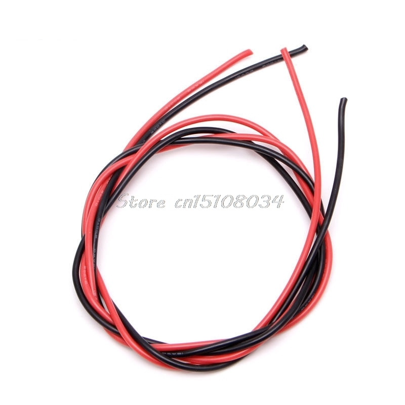 16 AWG Gauge Wire Flexible Silicone Stranded Copper Cables For RC Black Red &amp;
