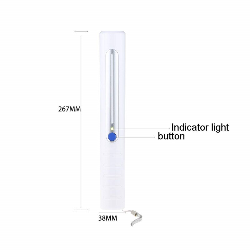 Oplaadbare uv-sterilisatielamp, ultraviolette kiemdodende lamp, ultraviolet licht voor desinfectie, bacteriedodende middelen, mijtendoder