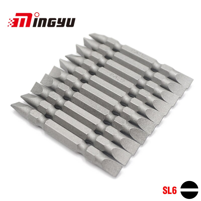 10PCS 1/4" Shank PZ0 PZ1 PZ2 PZ3 PH0 PH3 SL Screwdriver Bit Set 65MM Long Double End Philipps Pozi Slotted Screw Dirver Bits: SL6