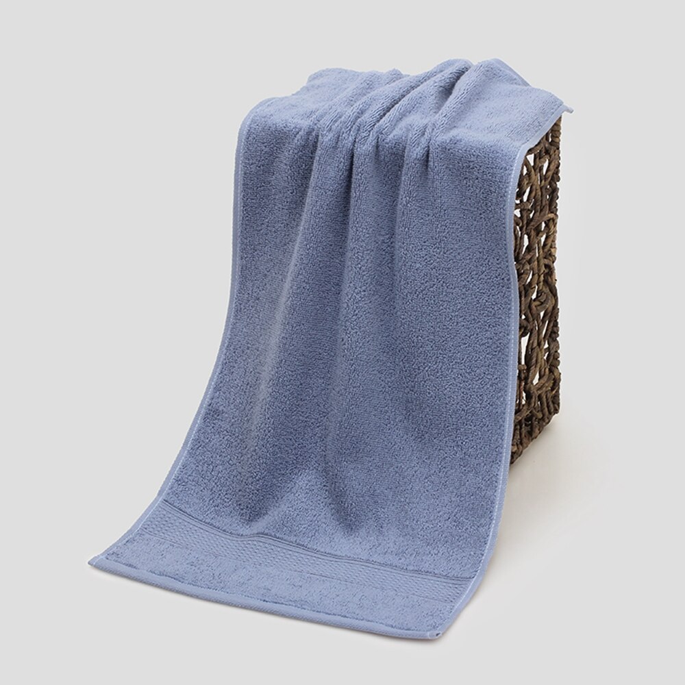 100% Cotton 33*72cm Face Towels Absorbent Thick Pure Bath Towel Bathroom Hand Face Shower Towels Home Hotel for Adults: Grey blue