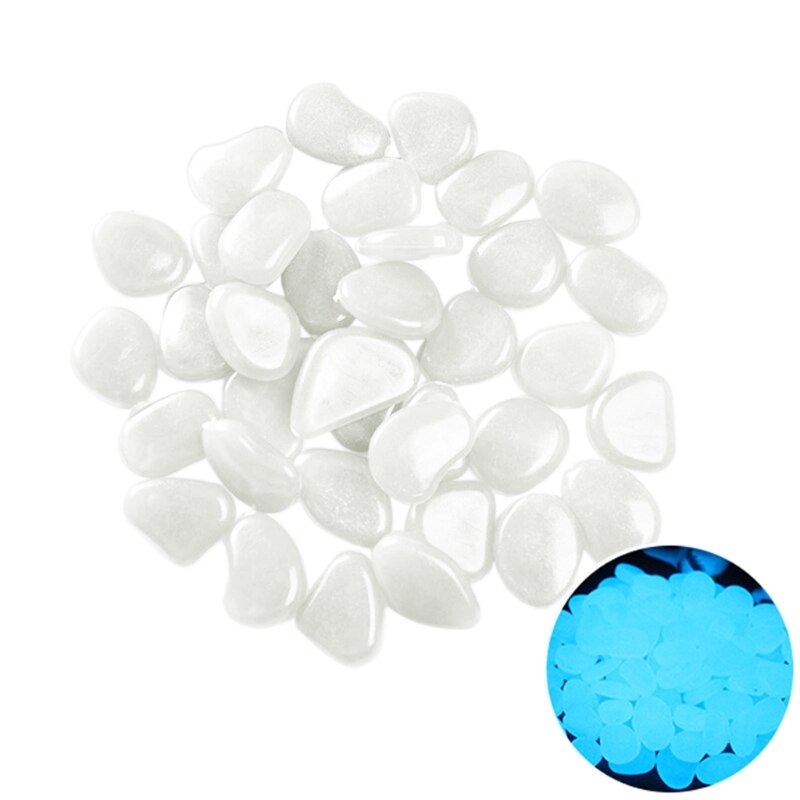 QX2E Luminous PebbIes 100 Pieces Luminous PebbIes Luminous Stone Aquarium Colourful Luminous PebbIe Walkway Decorations Stone