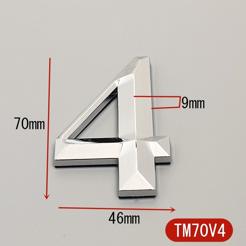 7CM Self Adhesive 3D Number Stickers Room House Number Plate Sign for Home Apartment Cabinet Table Mailbox Outdoor Door Numbers: 4
