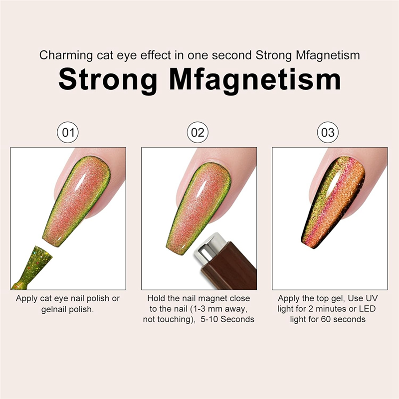 AA20-Kot's oko gwóźdź magnes magnetyczny długopis dla paznokcie Cylindryczny długopis magnetyczny robić domu DIY, salon studio
