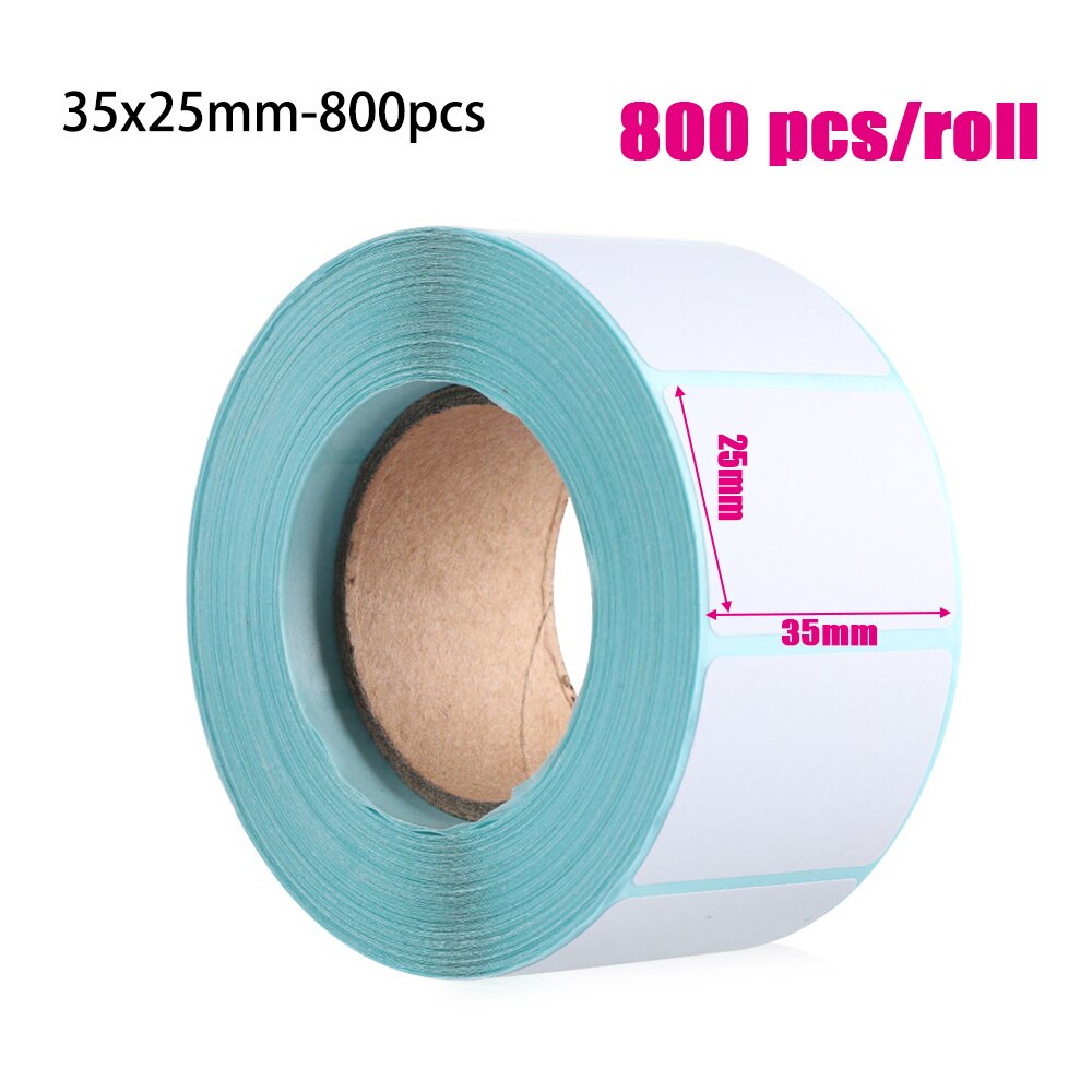 1 rolle Klebe Thermische Etikett Aufkleber Supermarkt Preis Leere Direkt Druck Papier Wasserdicht Paket Schild Druck Liefert: 35x25mm 800Stck