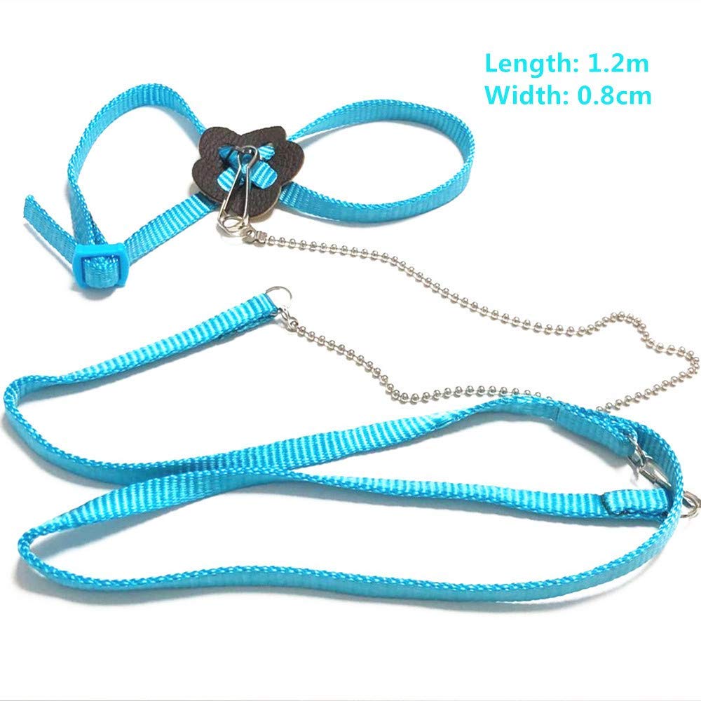 Einstellbare Haustier nutzbar machen und Leine Für Hamster Frettchen Ratte Maus Hase Nylon Geschirre Weste Blei Seil Leine Guinea Schwein Zubehör: Blau