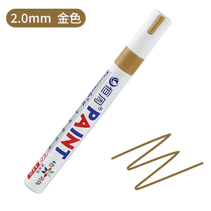 Colors White Waterproof Rubber Permanent Paint Marker Pens for Drawing Car Tire Tread Eco-Friendly Tire Painting Highlighter: Gold