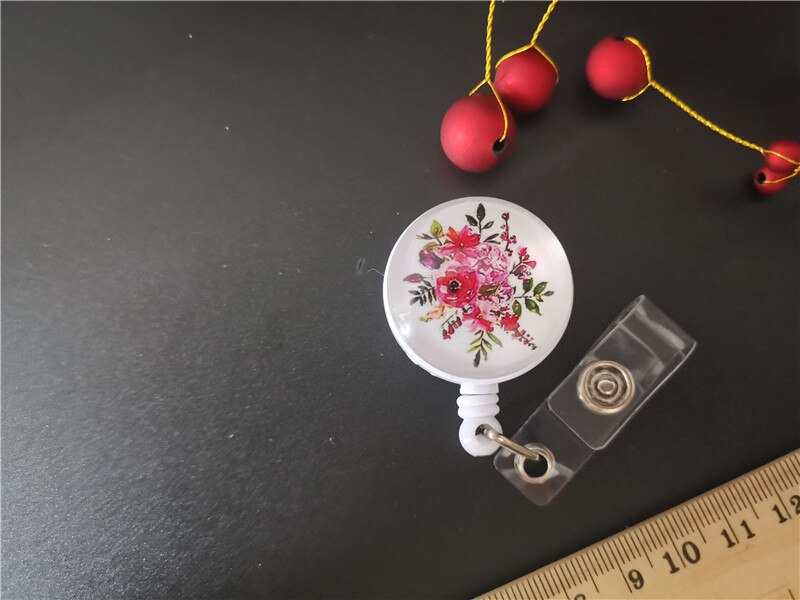 1 styk top udtrækkelig læge sygeplejerske badge rulle blå og hvid porcelæn mønster id-kort badge holder: 2
