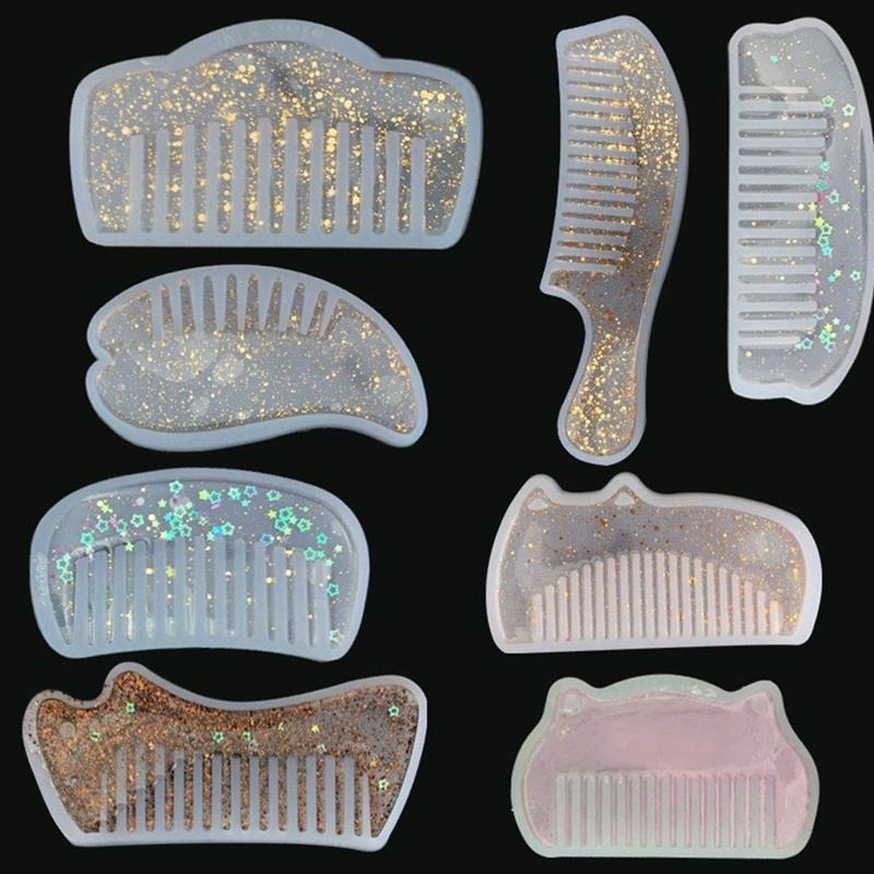 Molde de peine DIY resina epoxi fabricación de joyas artesanía molde de silicona de polímero DIY artesanía peine herramienta de decoración