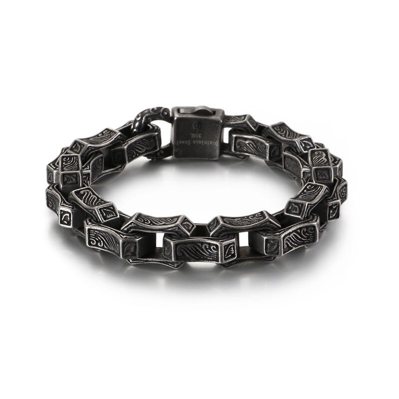 Retro totem punk armband van roestvrij staal met europese en amerikaanse persoonlijkheid, titanium stalen sieraden voor heren: Typ een