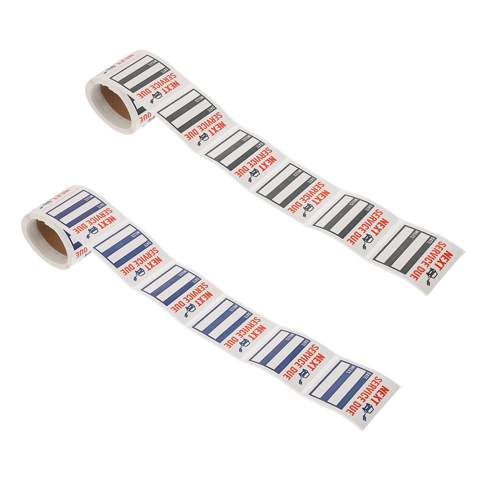 1 Roll of 150Pcs Removable Car Oil Change Reminder Stickers Auto Adhesive Labels: Black 1