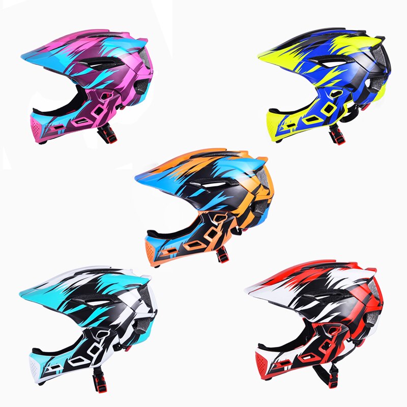 Kids Fietsen Helm Volledige Gezicht Afneembare Kinderen Helm Mtb Downhill Fiets Helm Capacete Ciclismo Fiets Apparatuur