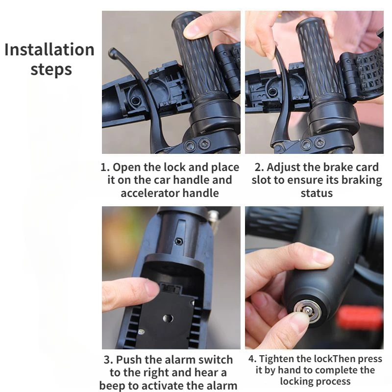 110DB alarmes son moto guidon serrure Scooter véhicule électrique vélo sûr antivol accélérateur frein serrure cadenas