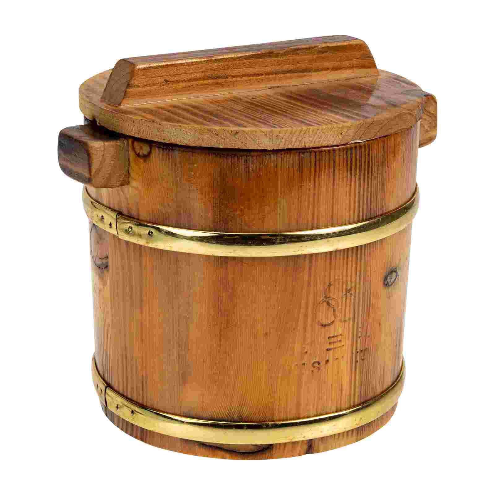 1 set of Rice Steamed Bucket Wooden Rice Cooker Kitchen Steamed Rice Container