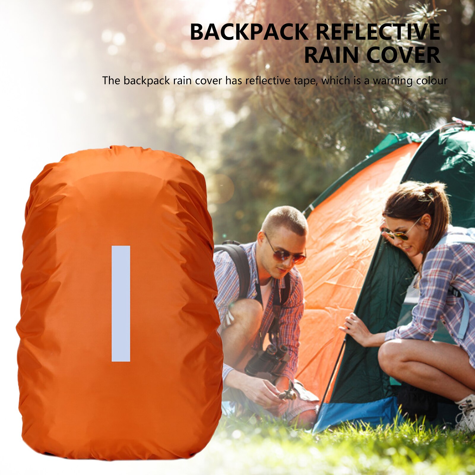 Mochila reflectante impermeable, cubierta de lluvia para deportes al aire libre, ciclismo nocturno, funda ligera de seguridad, bolsa, equipo de Camping y senderismo