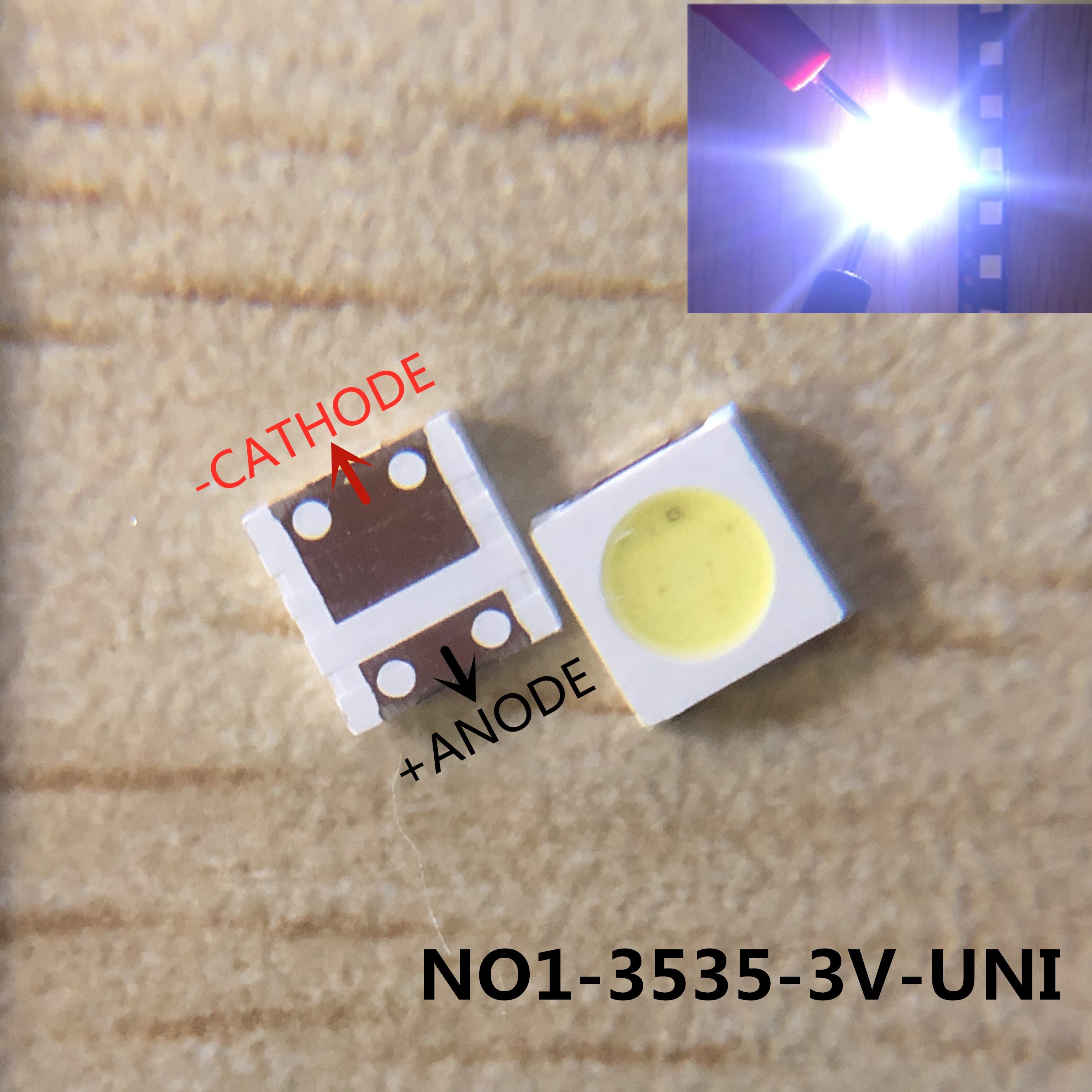 3535 SMD LED TV Hintergrundbeleuchtung 1W 3V 6V Diode Televisao LG 3535 3537 LED Dioden TV hinterleuchtet kühle Kalte Weiße LED LCD Hintergrundbeleuchtung Reparatur: 100Stck 3V Nein1