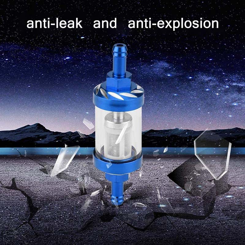 Gas Fuel Filter Scooter Oil Filter Gas Fuel Oil Filter 8mm Gas Fuel Filter Universal Black/Blue Motorcycle Oil Filter