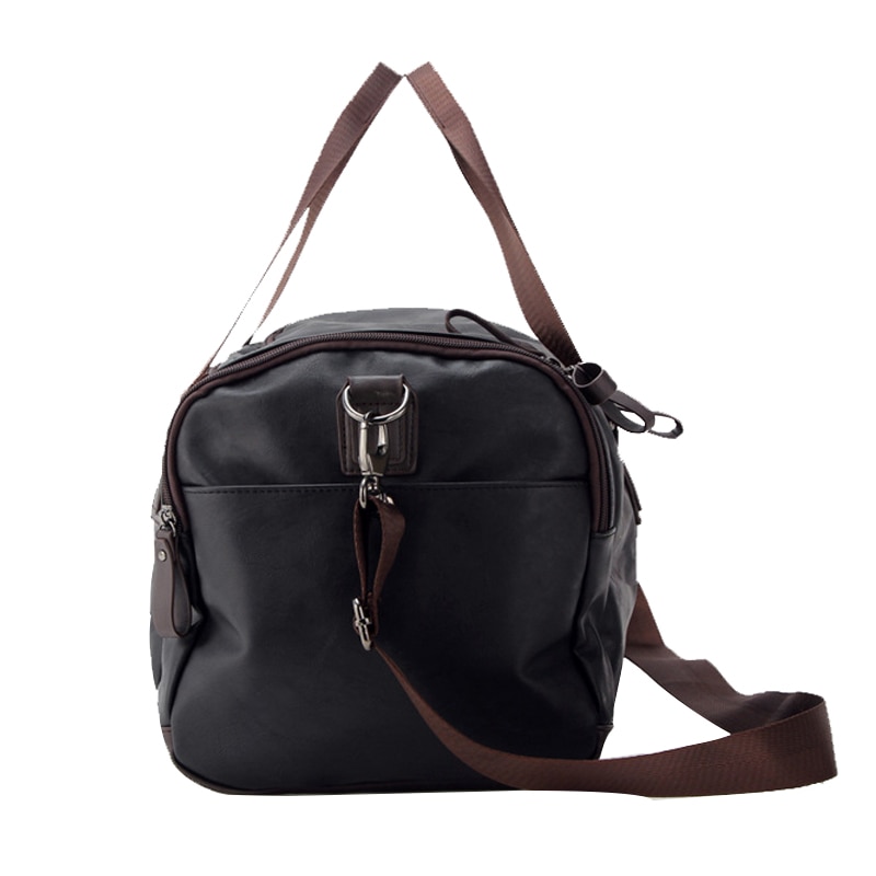 Män stor pu läder sport gym väska fitness träning yogapåsar duffel tote resa handväska manliga utomhus axel bolsa