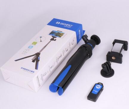 Benro mefoto  mk10 bluetooth selfie stick kolmijalka monopod 3 in 1 omakuva iphonelle huawei samsung gopro 7 6 5: Sininen