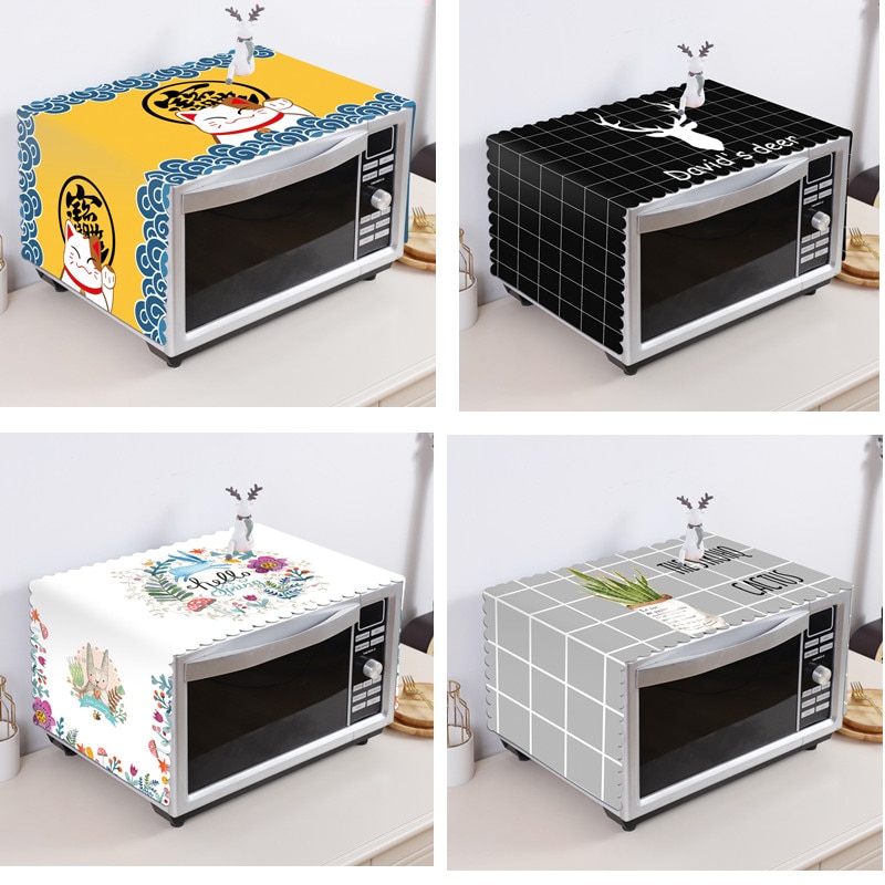 Kitchen Microwave Cover Simple Oven Refrigerator Hood Oil Dust Cover Kitchen Accessories Supplies Home Decoration
