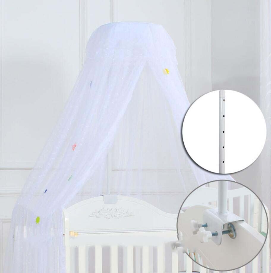 Universal Mosquito Net For Baby Crib Bi-Parting Mesh Dome Tent Baby Canopy For A Cot Curtains Liftable Infant Netting: White-B