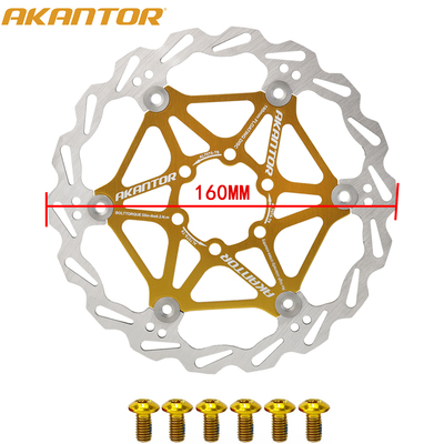AKANTOR-Rotos de freno de refrigeración para bicicletas, bicicletas de carretera Mtb, acero inoxidable ultralig, rotor flotante, 160 mm, 180 mm, 203 mm: Borgoña