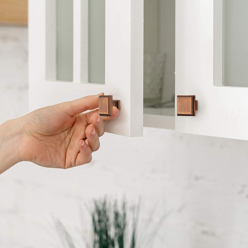 12 Pieces Cabinet Knob Square Cabinet Knobs Pull Kitchen Cabinet Hardware Knob with Mounting Screws for Dresser