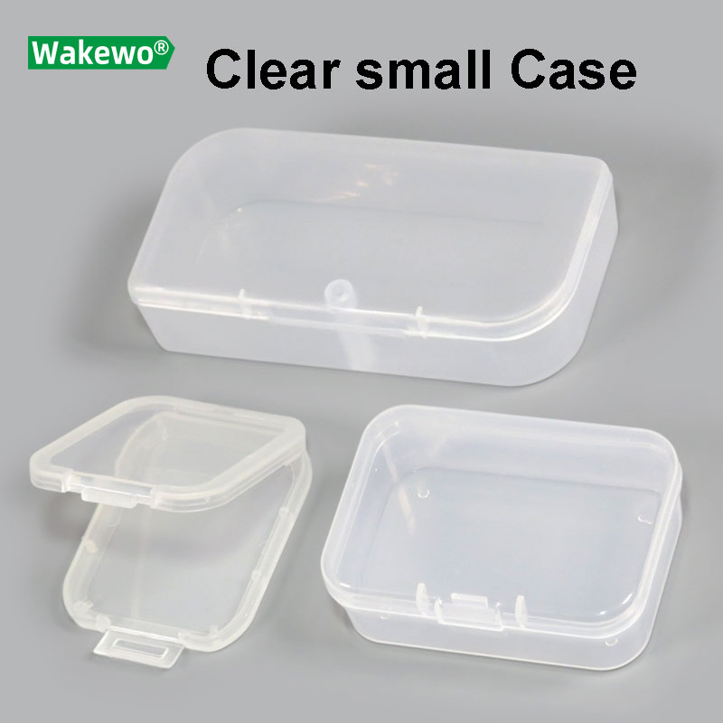 WAKEWO small Clear transparent box memory TF micro SD card case sim card adapter earphone collection box storage