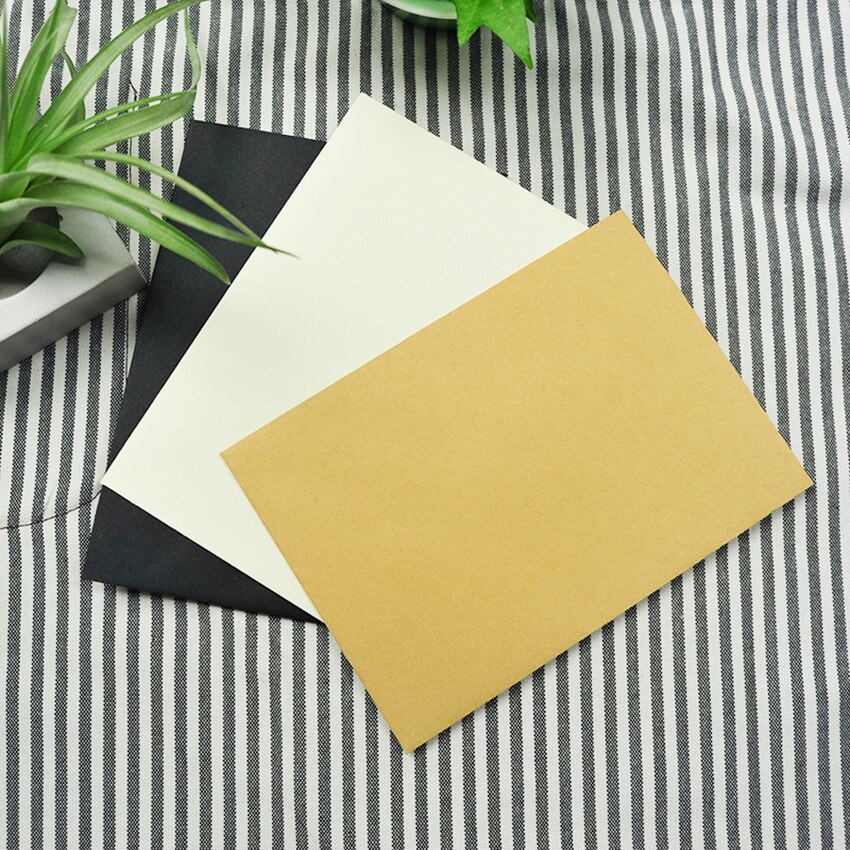 10pcs/lot White,Black,Kraft Blank Envelopes Mini Paper Window Envelopes for Wedding Invitation Envelope Card Envelope