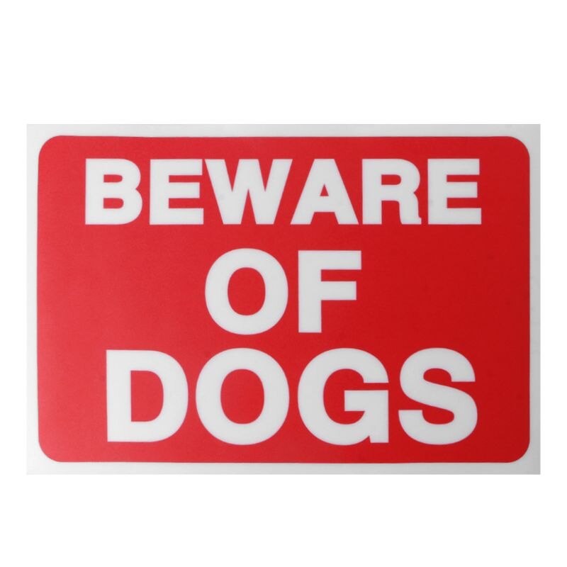 Indoor Outdoor Adhesive Warning Security Dog Beware of Dog Sign Gates Stickers F3MA: A