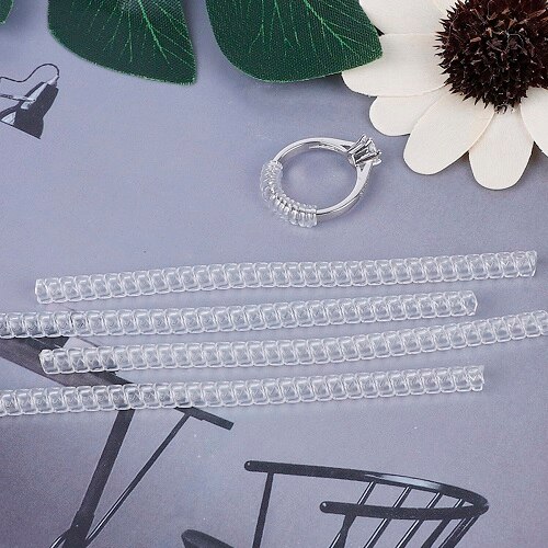 Fashin 10 CM 4 Pcs DIY Transparante Vintage Spiraal Gebaseerd Ring Maat Guard Tightener Reducer Sieraden Tools &amp; Uitrustingen: 4.8mm