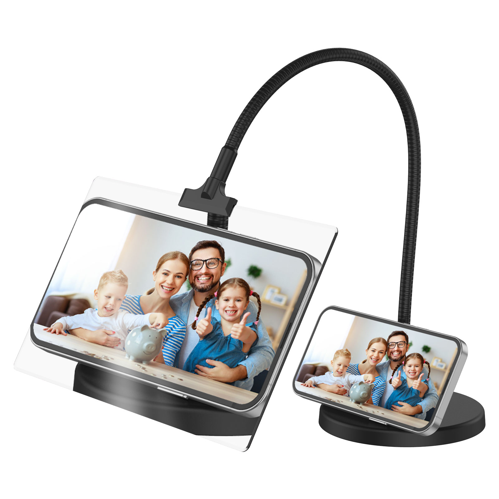 4x Vergrootglas Met Standaard 10X6 Inch Grote Volledige Pagina Vergrootglas Flexibele Handen Vrij Afneembare Desktop Vergrootglas Voor