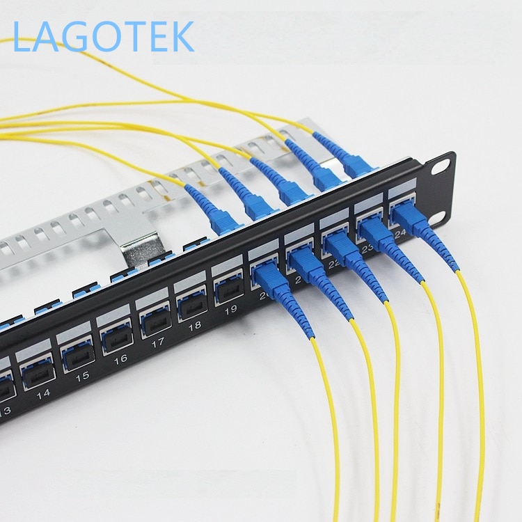 1U 19 ''24 Poort Sc 24x Lc Duplex Straight-Through Fiber Patch Panel Sc Adapter Lc Adapter Distributie frame
