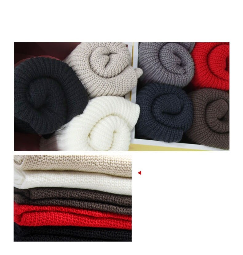 Mandlig vintervarmer sort marineblå gråfarvet akrylstrikkede tørklæder til herrer