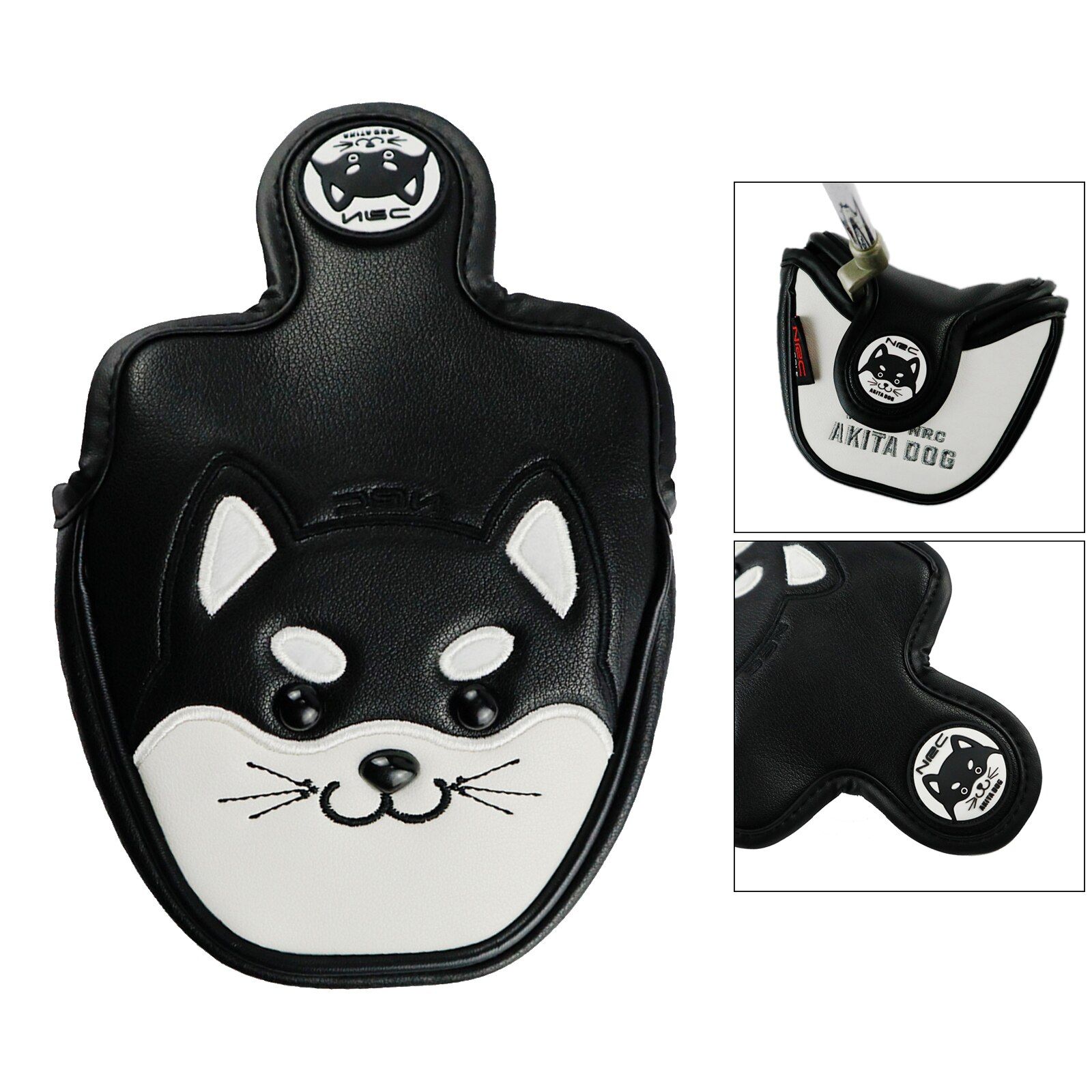 Cute Cat Golf Club Mallet Putter Head Cover Protective Magnetic Closure Headcovers