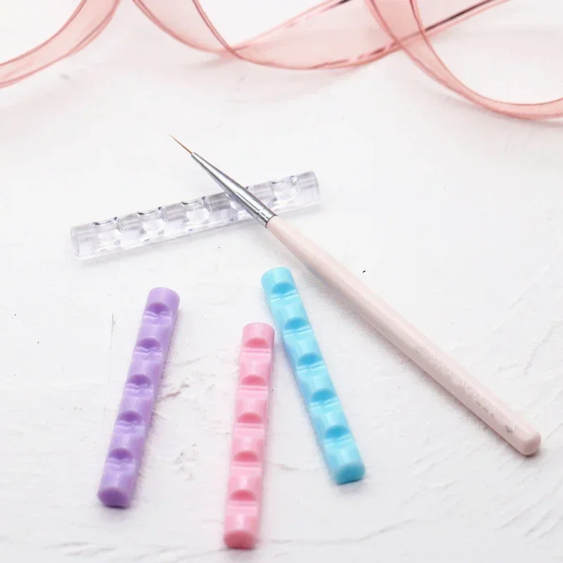 Nagelkonstborsthållare 5 rutnät nagelmålningspennhållare manikyrpennhållare stativ hylla akryldisplay manikyrverktyg