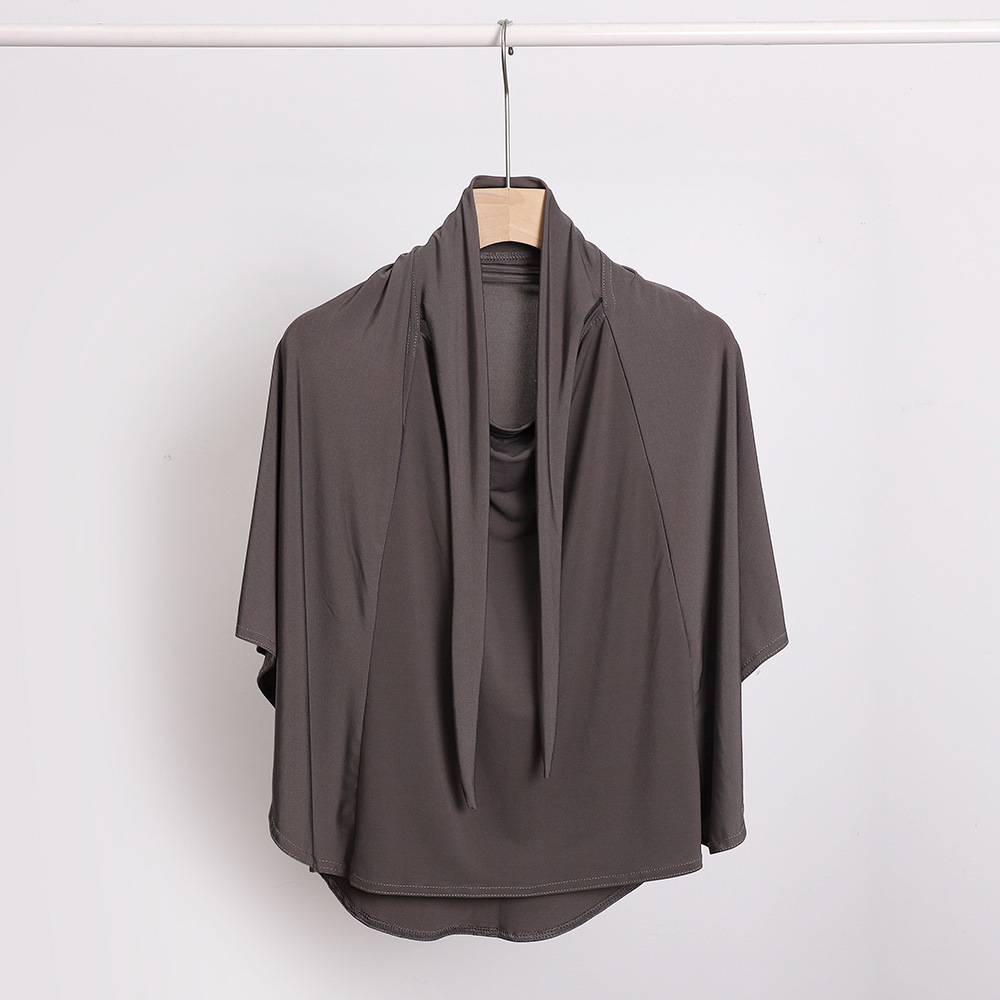 Ramadan Spring Summer Breathable Ironless Hijabs Long Instant Hijab Woman Ready To Wear With Face Masks Ready to Wear Hijabs: dusty wine