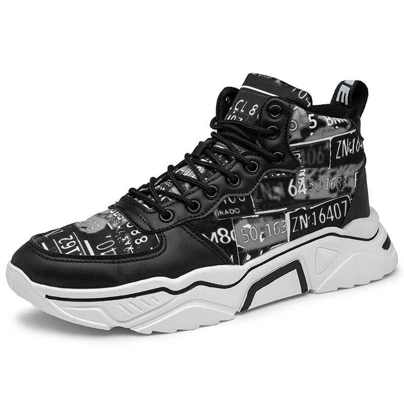 Turnschuhe Männer Schuhe Für Männlichen lässig Trainer hoch oben Schuhe Sapatos Masculino Winter Atmungsaktive Chaussures Gießen Hommes Solide: Schwarz / 7