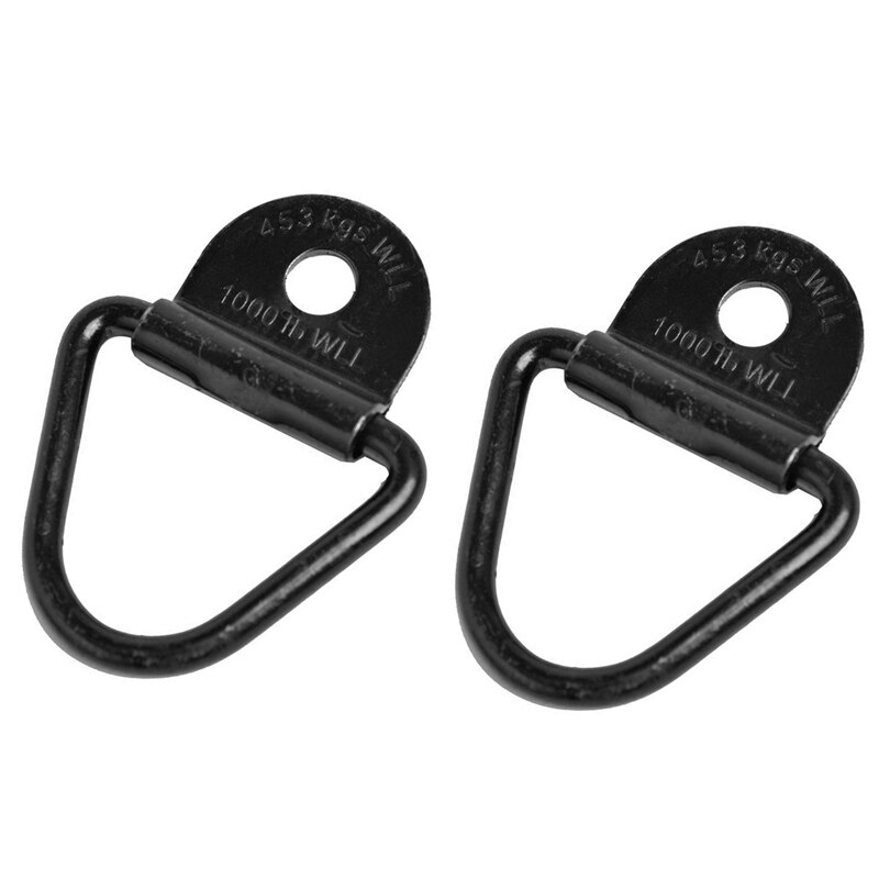 4X Black Bolt-On D-Ring 2 Inch Cargo Strap Tie Down Flatbed Truck Trailer Rings Trucks