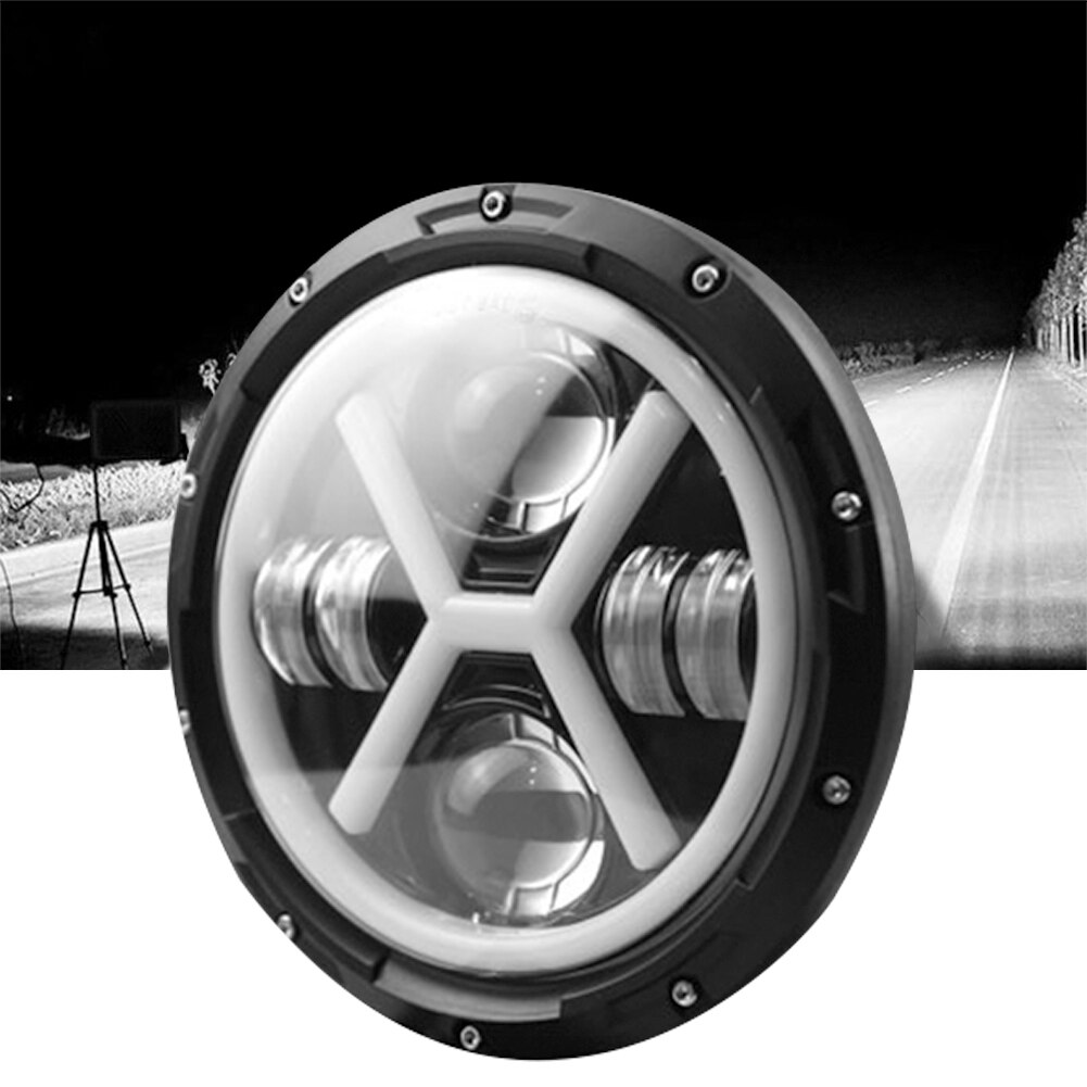 1x 500W 7" LED Headlight Lamps For Land Rover 90/110 Defender 200 300 Tdi Driving Lamp Fog Lights Hi Lo Beam DRL