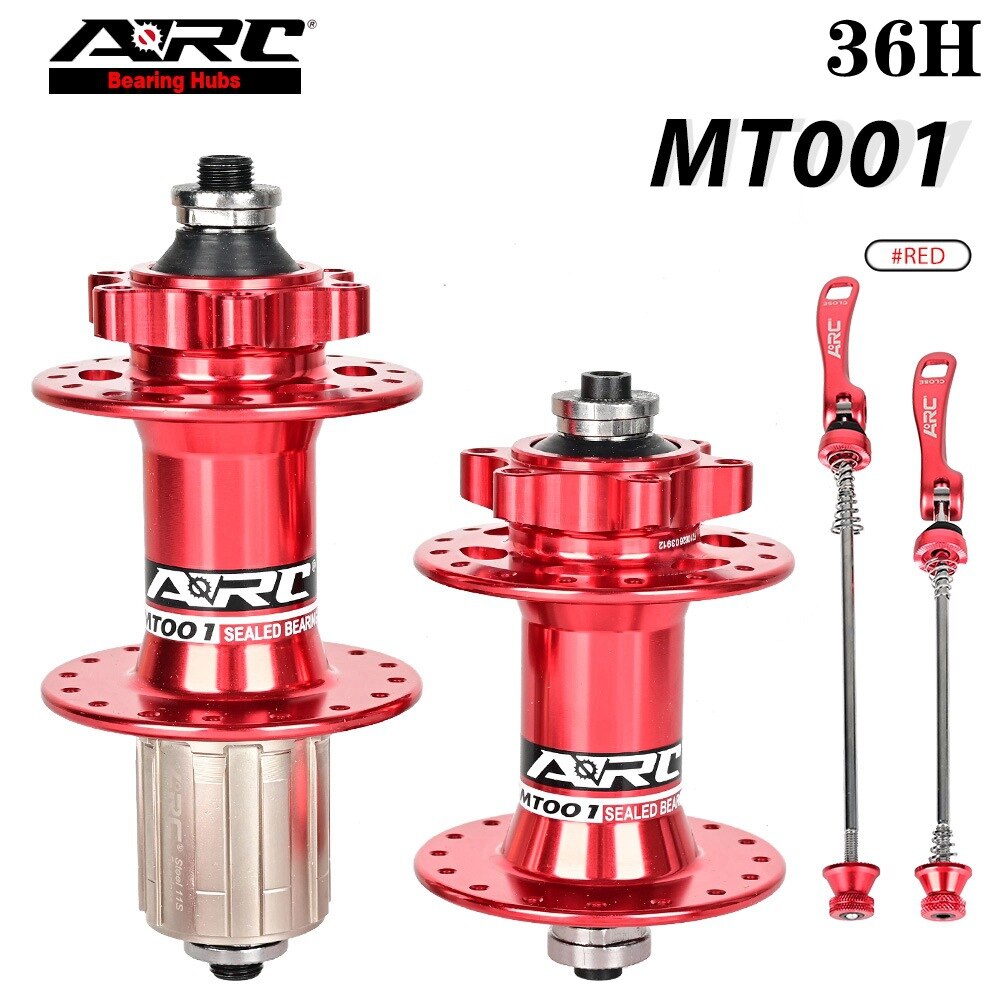 ARC Mountain Bike Hubs QR 90 Ring 32 36 Holes 8 9 10 11 12 Speed 100/135MM Aluminum Alloy MTB Bicycle Bearing Hub: Red 36H