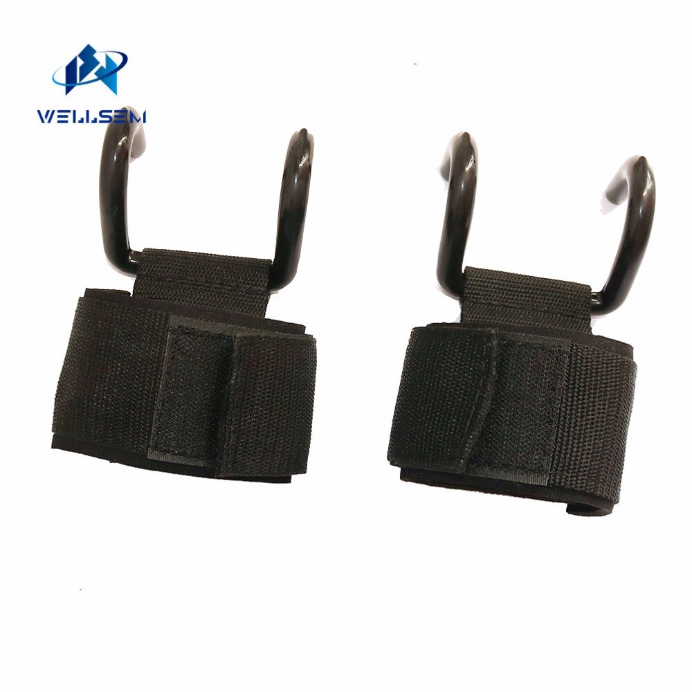 Correas de acero para levantamiento de pesas, agarres fuertes para entrenamiento de fuerza, gimnasio, Fitness, negro, soporte para muñeca